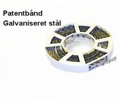 Patentbånd Galvaniseret stål. I meter mål.